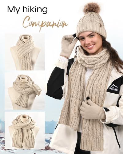 Elegant Winter Hat, Scarf, and Gloves Set