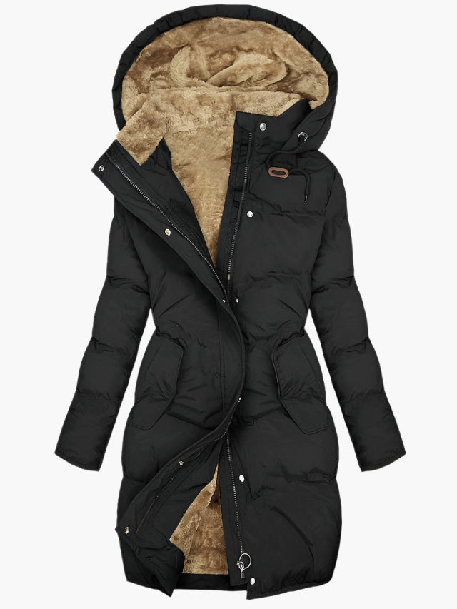 Marianne – Lined winter coat with hood and zipper