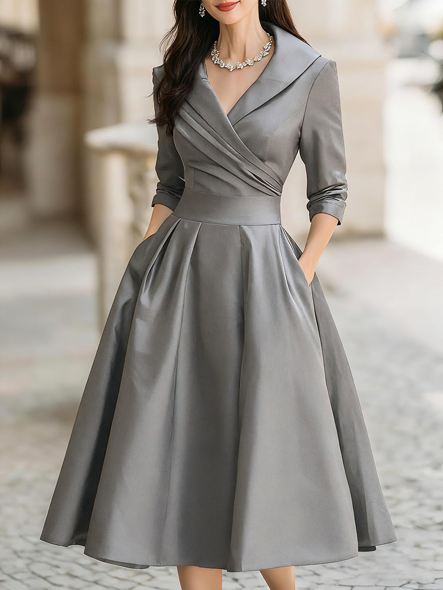 Dharmay | Elegant Long Sleeve Midi Dress