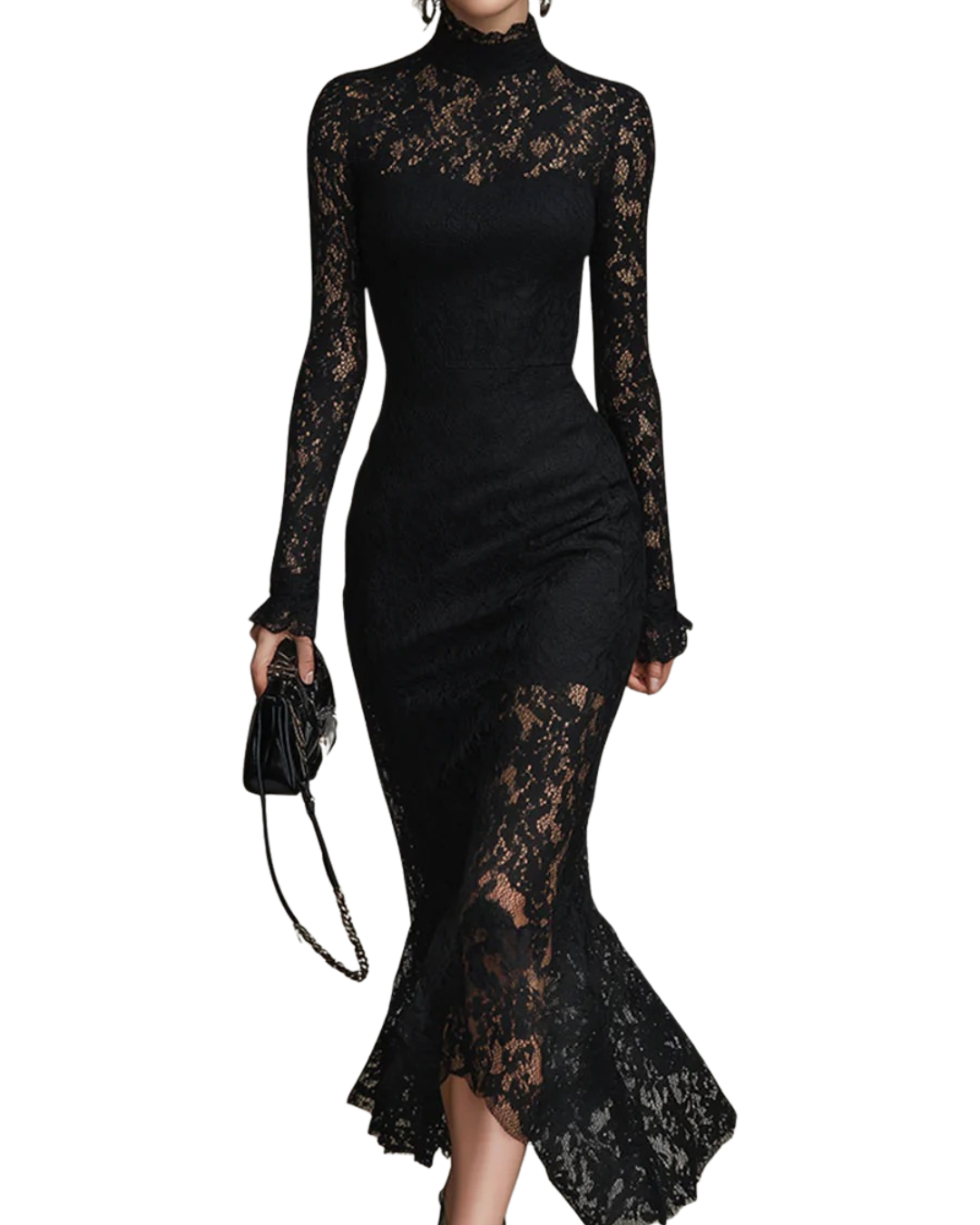 Veronika | Black Lace Maxi Dress