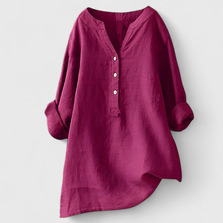 Larienne | Elegant Button-Front Linen Shirt